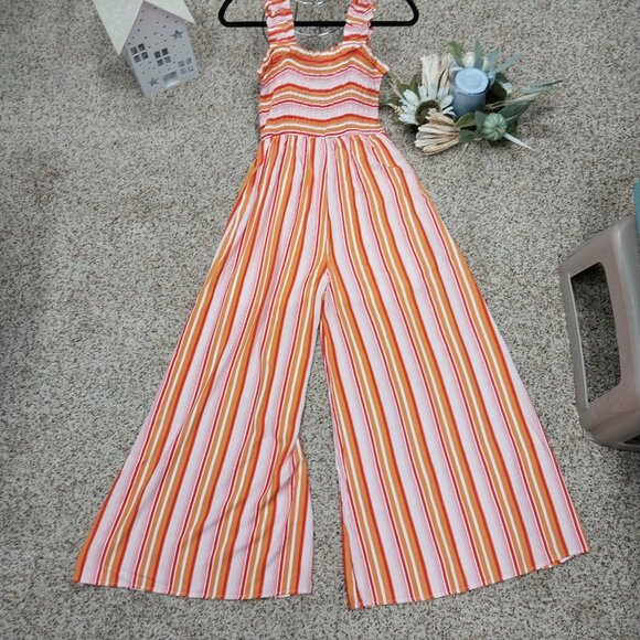 4394 Size Small UMGEE Orange Stripe Jumpsuit New With Tags. - Picture 3 of 5